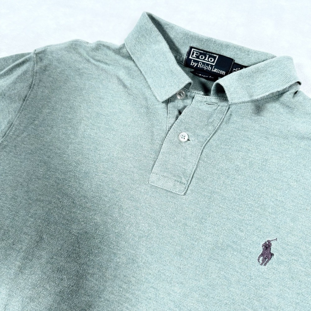 Polo Ralph Lauren Vintage X-Large Green Short Sleeved Polo Shirt Custom Fit